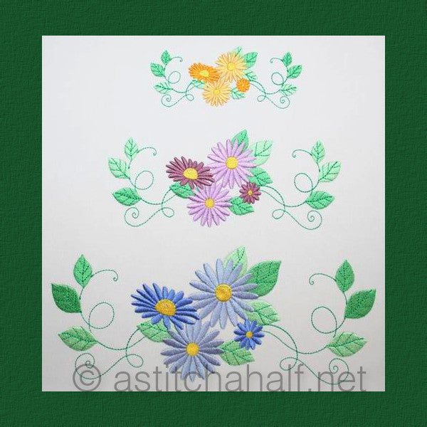 Simple Daisy Border - aStitch aHalf
