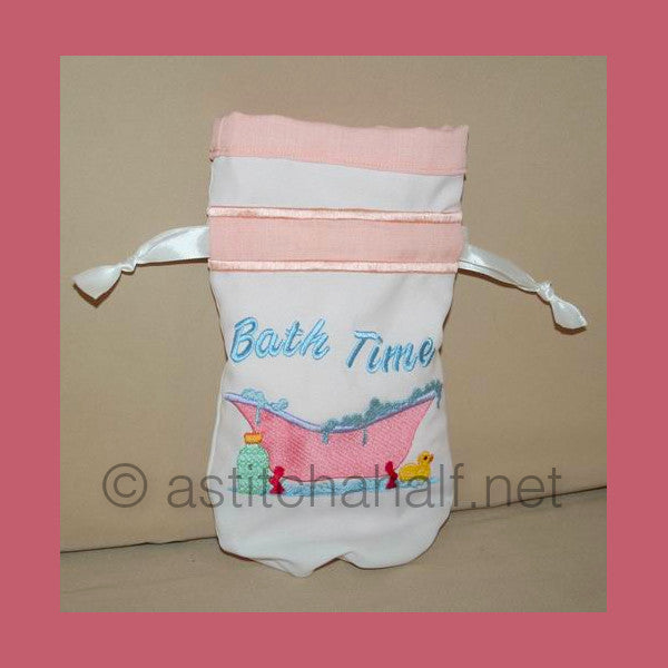 Bath Time Drawstring Bag - aStitch aHalf