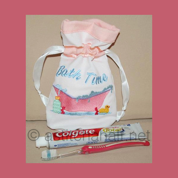 Bath Time Drawstring Bag - aStitch aHalf