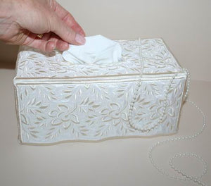 Whispering Roses Tissue Box Cover - a-stitch-a-half