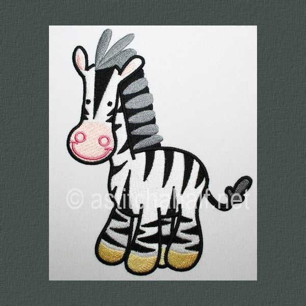 Baby Safari Zebra - aStitch aHalf