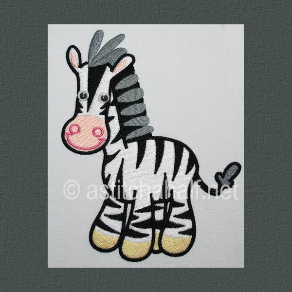 Baby Safari Zebra - aStitch aHalf