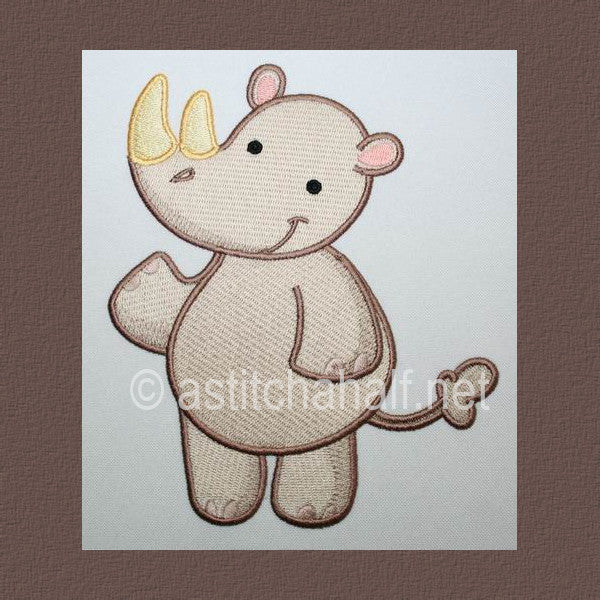 Baby Safari Rhino - aStitch aHalf