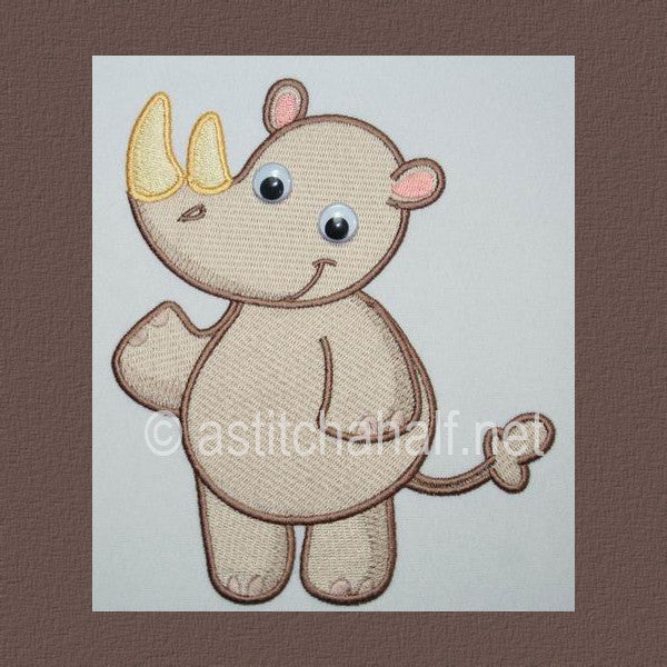 Baby Safari Rhino - aStitch aHalf