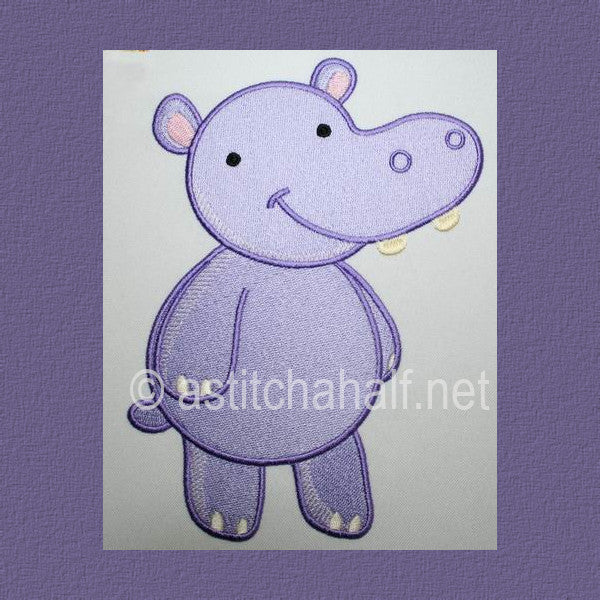 Baby Safari Hippo - aStitch aHalf