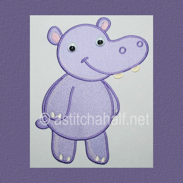 Baby Safari Hippo - aStitch aHalf