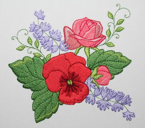 Radiant Red Pansy - a-stitch-a-half