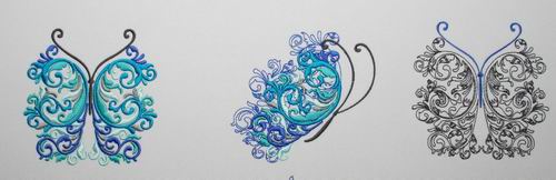 Wings of Versailles 09 Turquoise - a-stitch-a-half