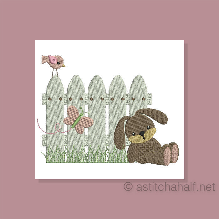 Bunny at Picket Fence