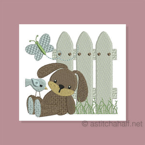 Bunny at Picket Fence