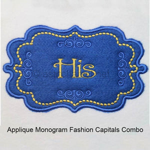 Applique Monogram Fashion Capitals Combo - aStitch aHalf