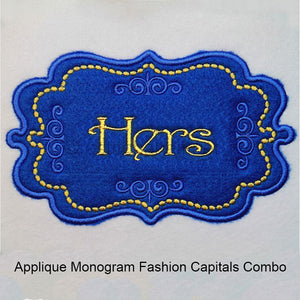 Applique Monogram Fashion Capitals Combo - aStitch aHalf