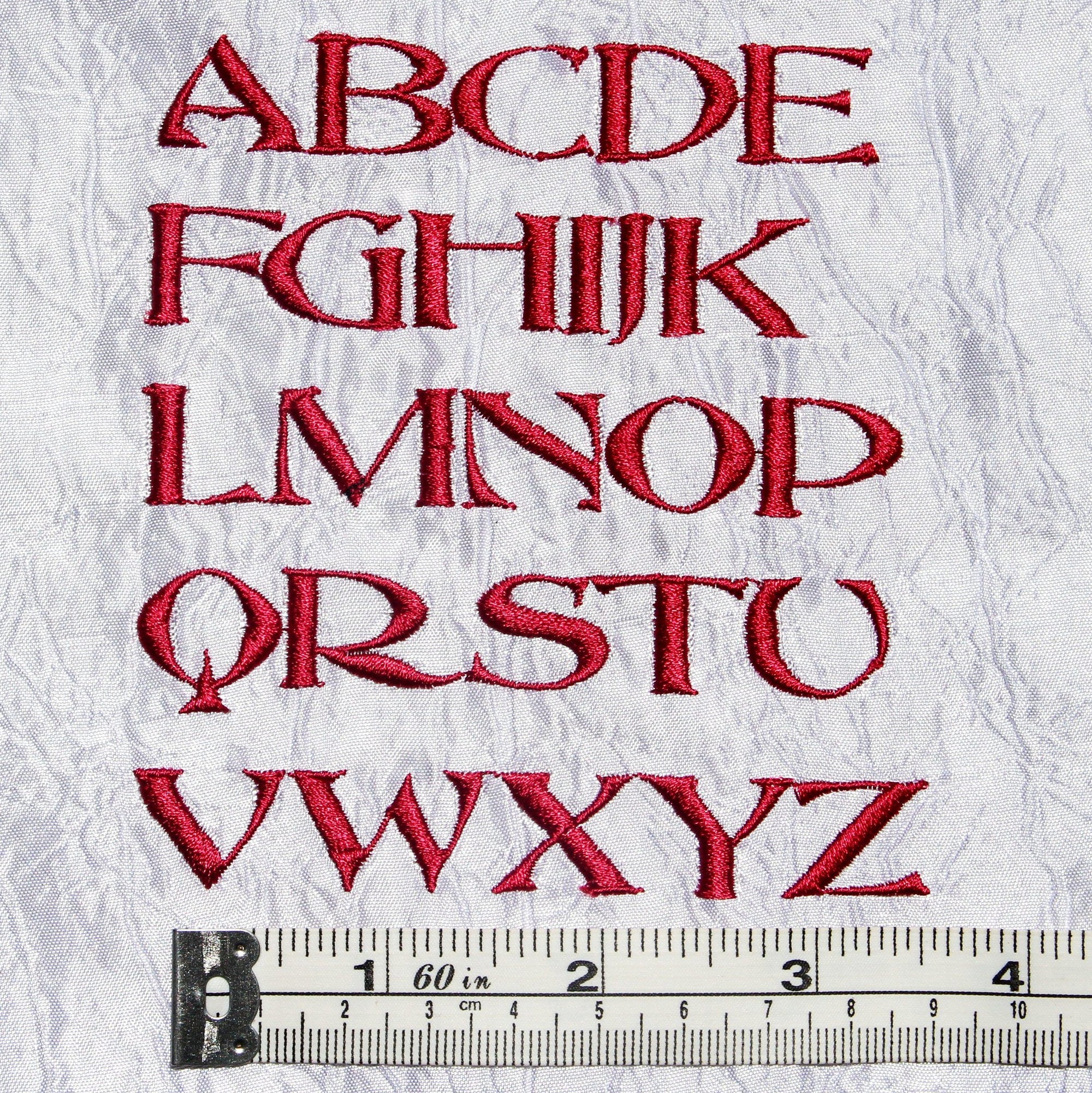 Font Abbess Capital Letters - aStitch aHalf