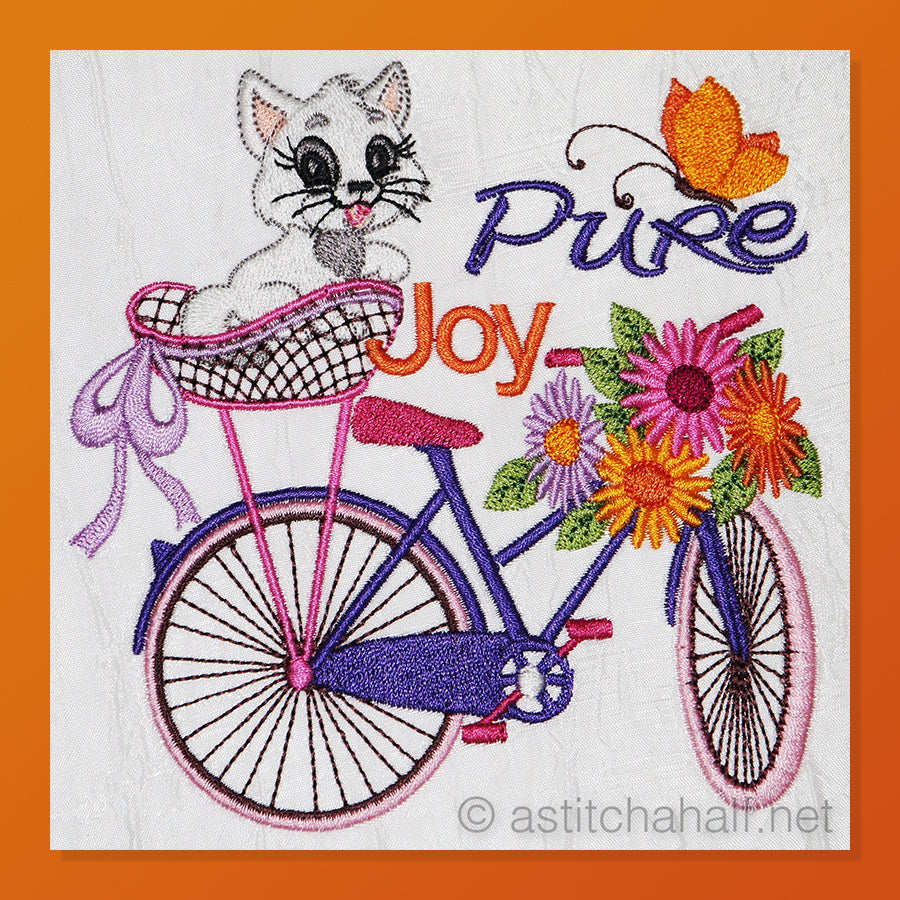 Vintage Bicycle with Kitten in Basket