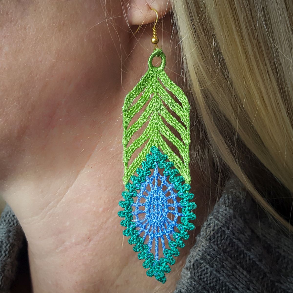 Freestanding Lace Peacock Jewels - aStitch aHalf