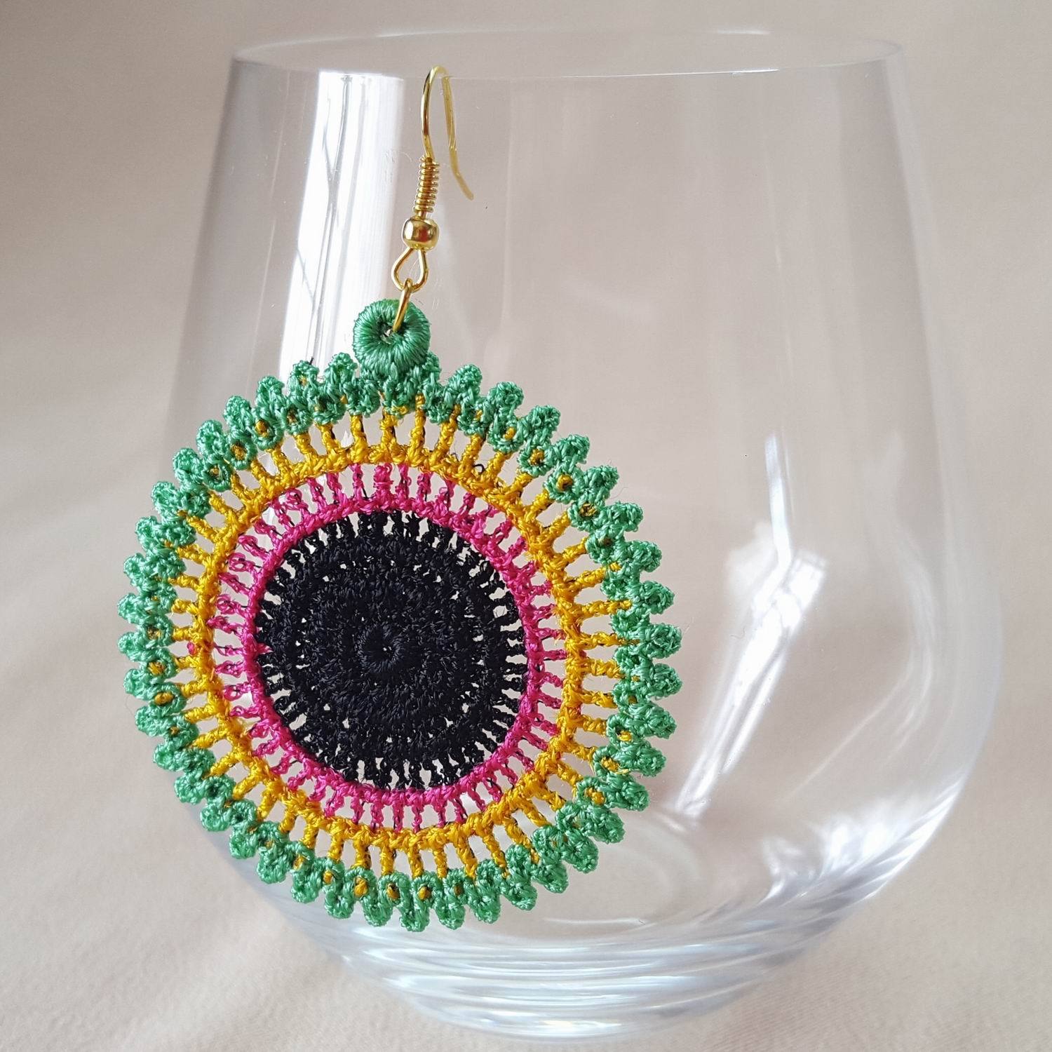 African Hoop Freestanding Lace Earrings - aStitch aHalf