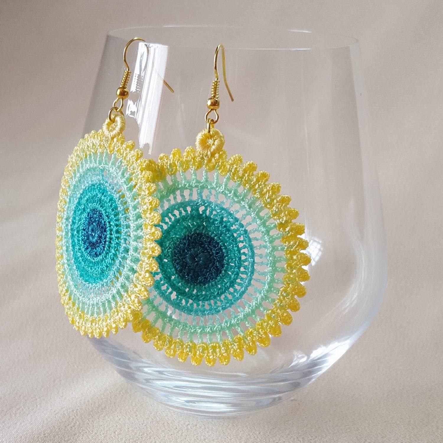 Ombre Freestanding Lace Earrings - aStitch aHalf