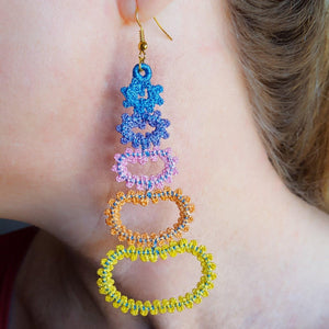 Ombre Brilliance Freestanding Lace Earrings - aStitch aHalf