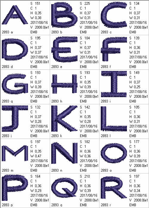 Rainbow Font Capital Letters - a-stitch-a-half