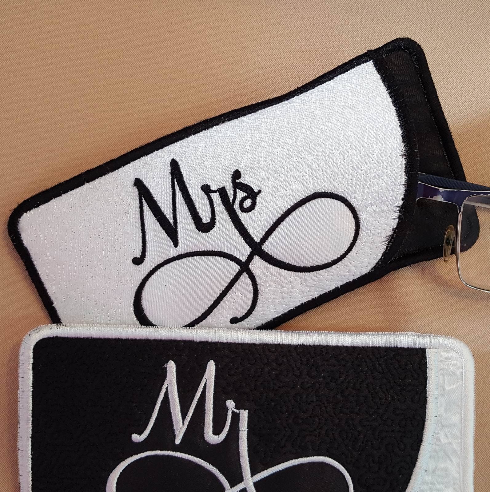 Matching Monogram Mr and Mrs Eyeglass Cases - aStitch aHalf
