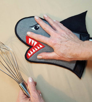 In the Hoop Bruce the Shark Oven Glove - aStitch aHalf
