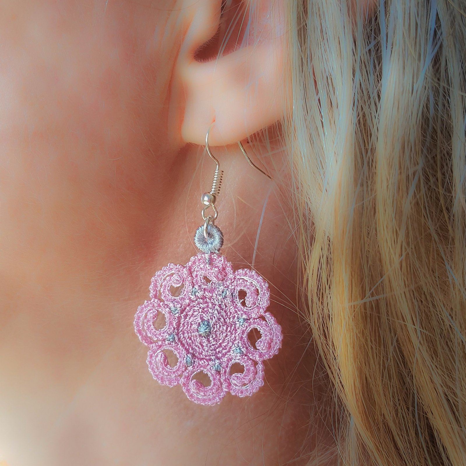 Elizabeth Miniature Freestanding lace Earrings - aStitch aHalf