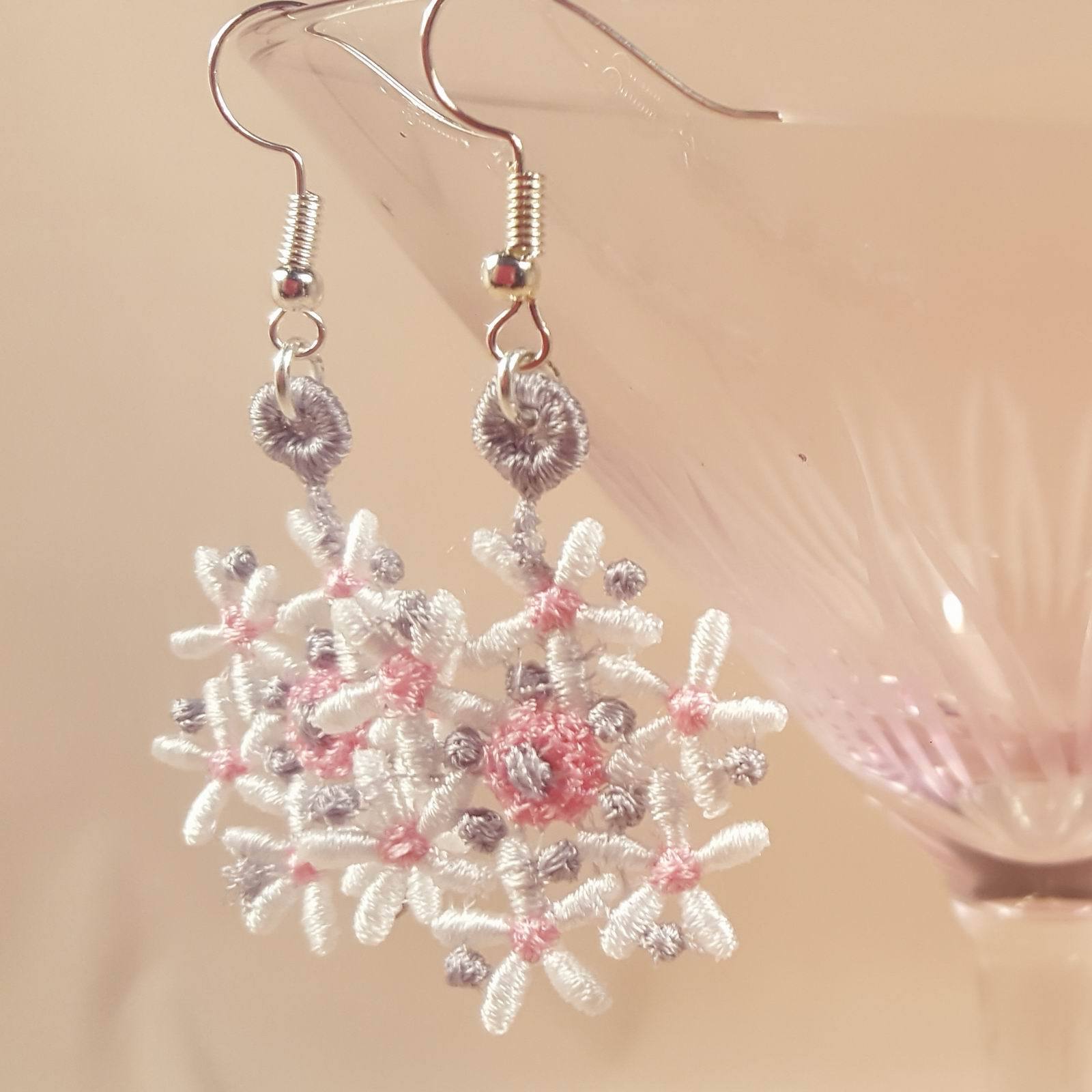 Charlotte Miniature Freestanding lace Earrings - aStitch aHalf