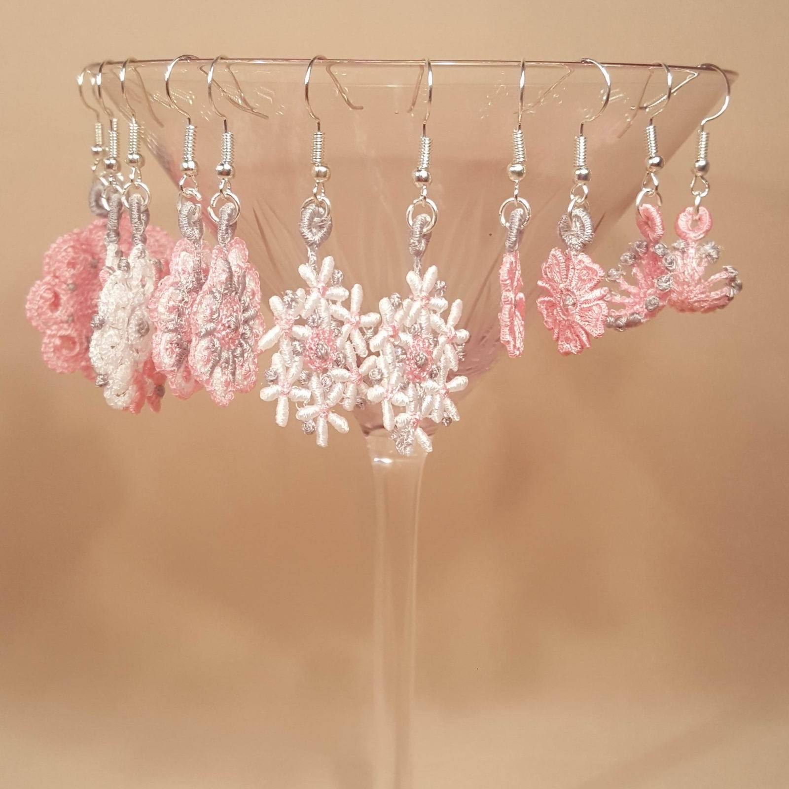 Miniature Freestanding Lace Earrings Combo 1 - aStitch aHalf