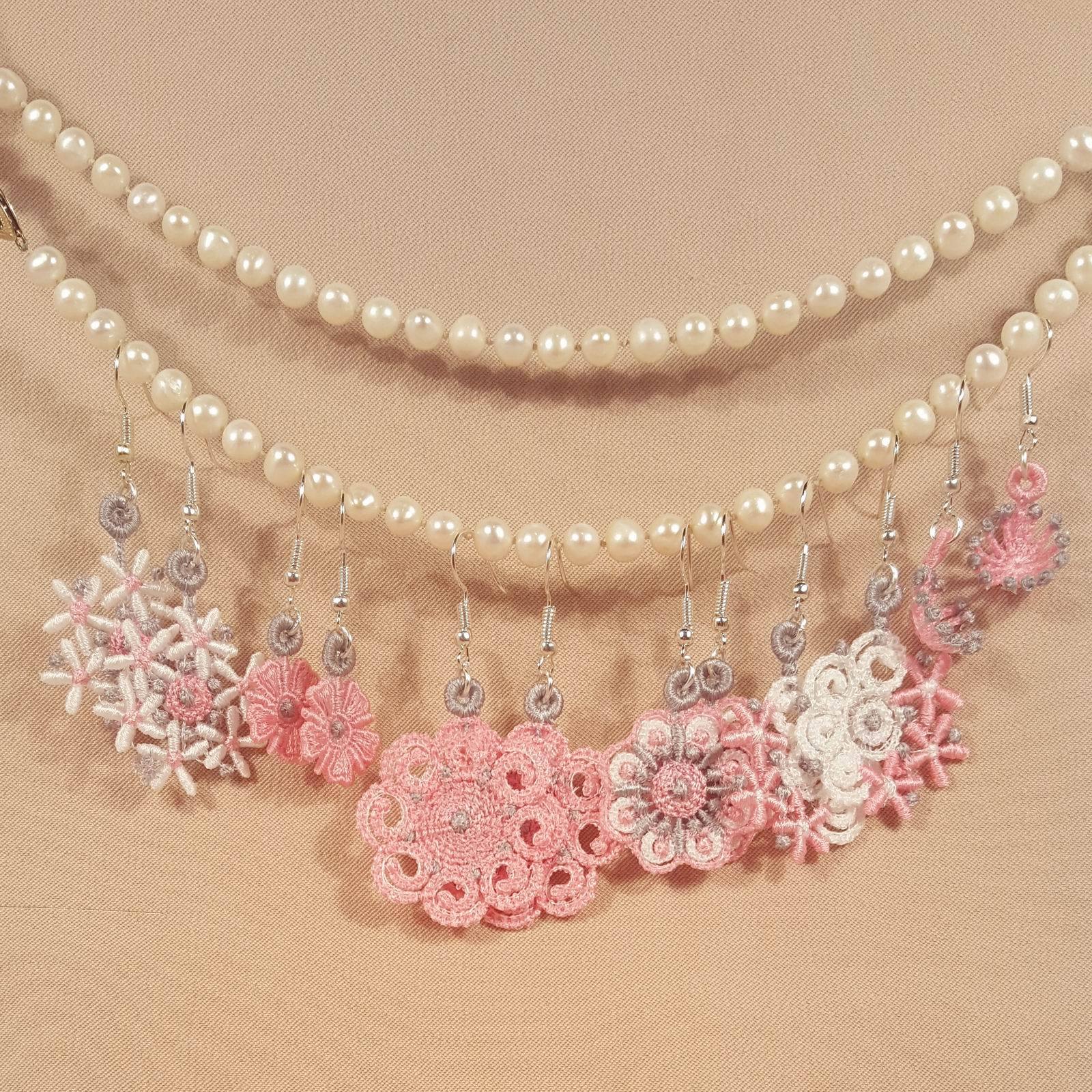 Miniature Freestanding Lace Earrings Combo 1 - aStitch aHalf