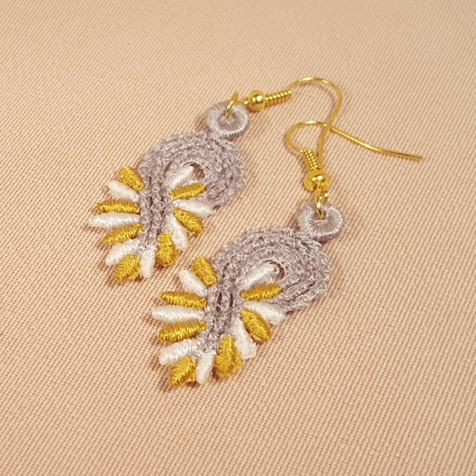 Lily Miniature Freestanding lace Earrings - aStitch aHalf