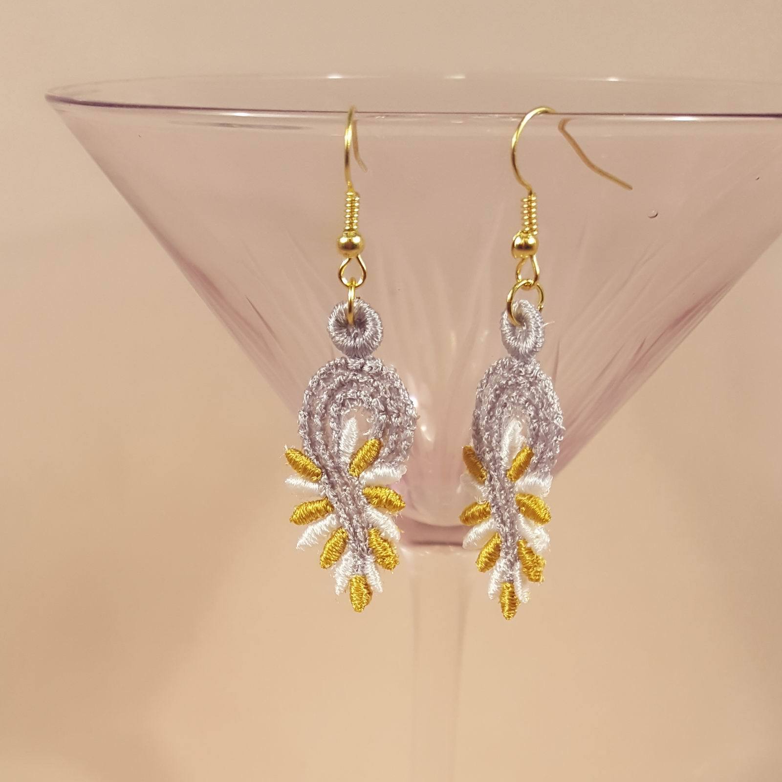 Lily Miniature Freestanding lace Earrings - aStitch aHalf