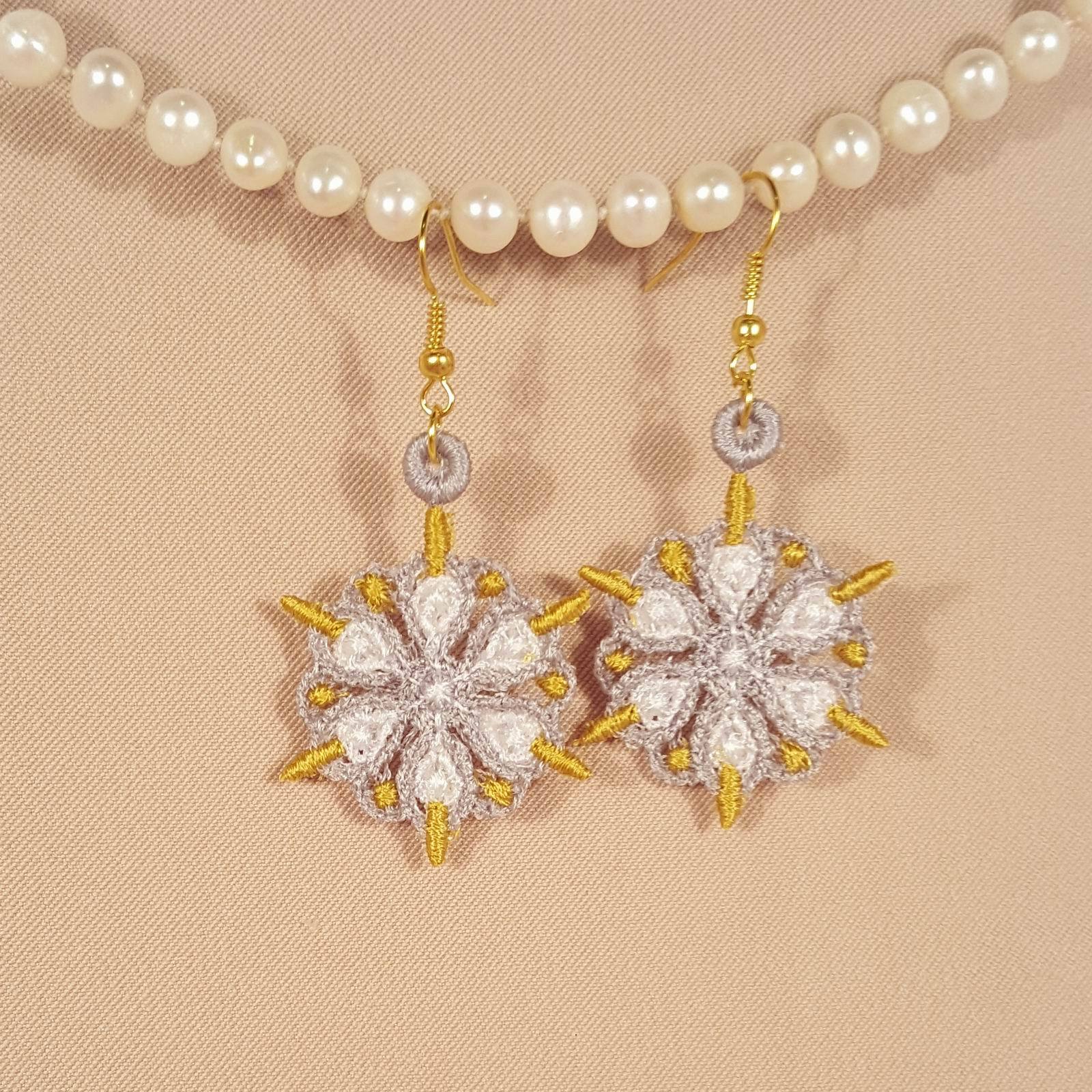 Lucy Miniature Freestanding lace Earrings - aStitch aHalf