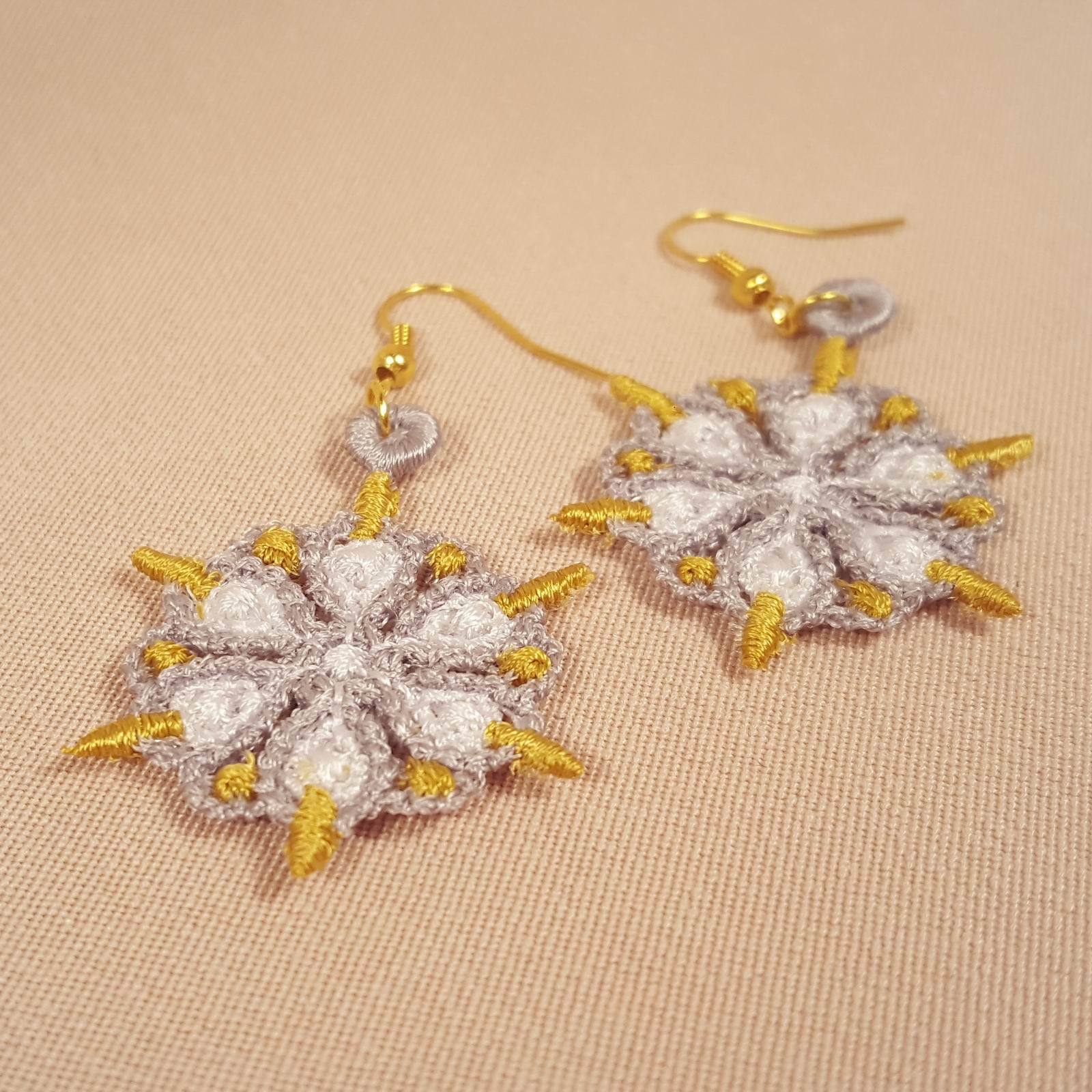 Lucy Miniature Freestanding lace Earrings - aStitch aHalf