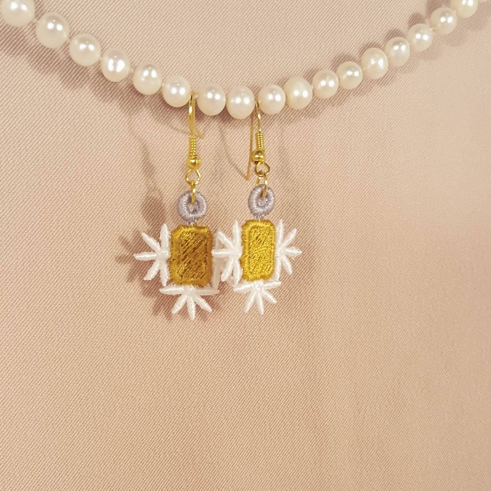 Lydia Miniature Freestanding lace Earrings - aStitch aHalf