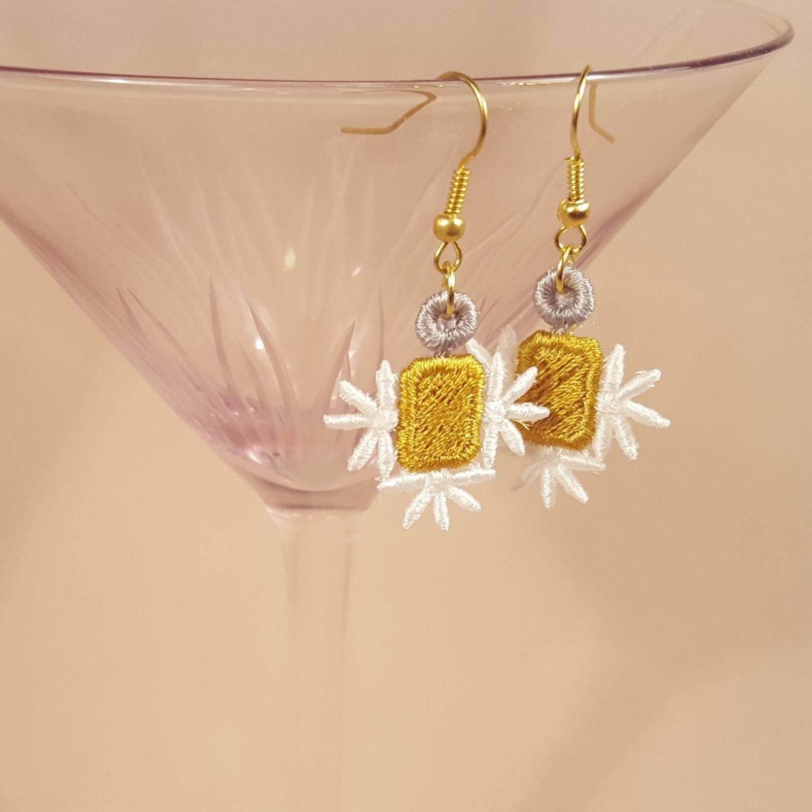 Lydia Miniature Freestanding lace Earrings - aStitch aHalf