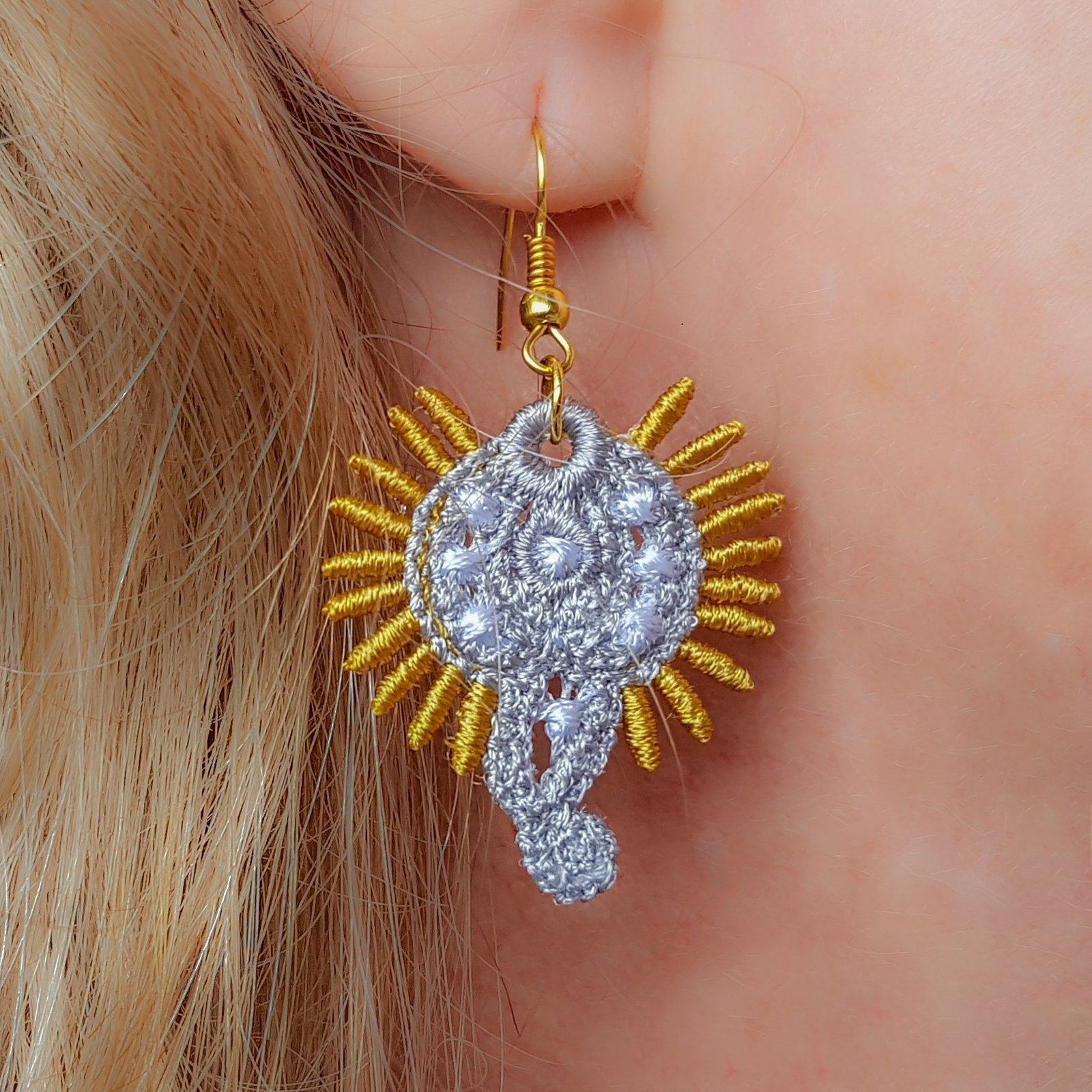 Mackenzie Miniature Freestanding lace Earrings - aStitch aHalf