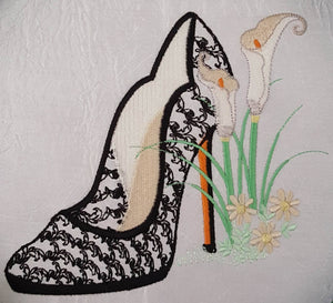 Elegant Lace Shoe - aStitch aHalf