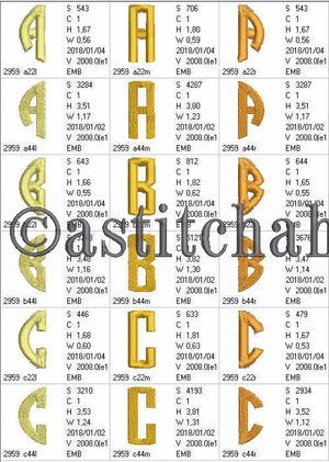 Circle Monogram Letters ABC - aStitch aHalf