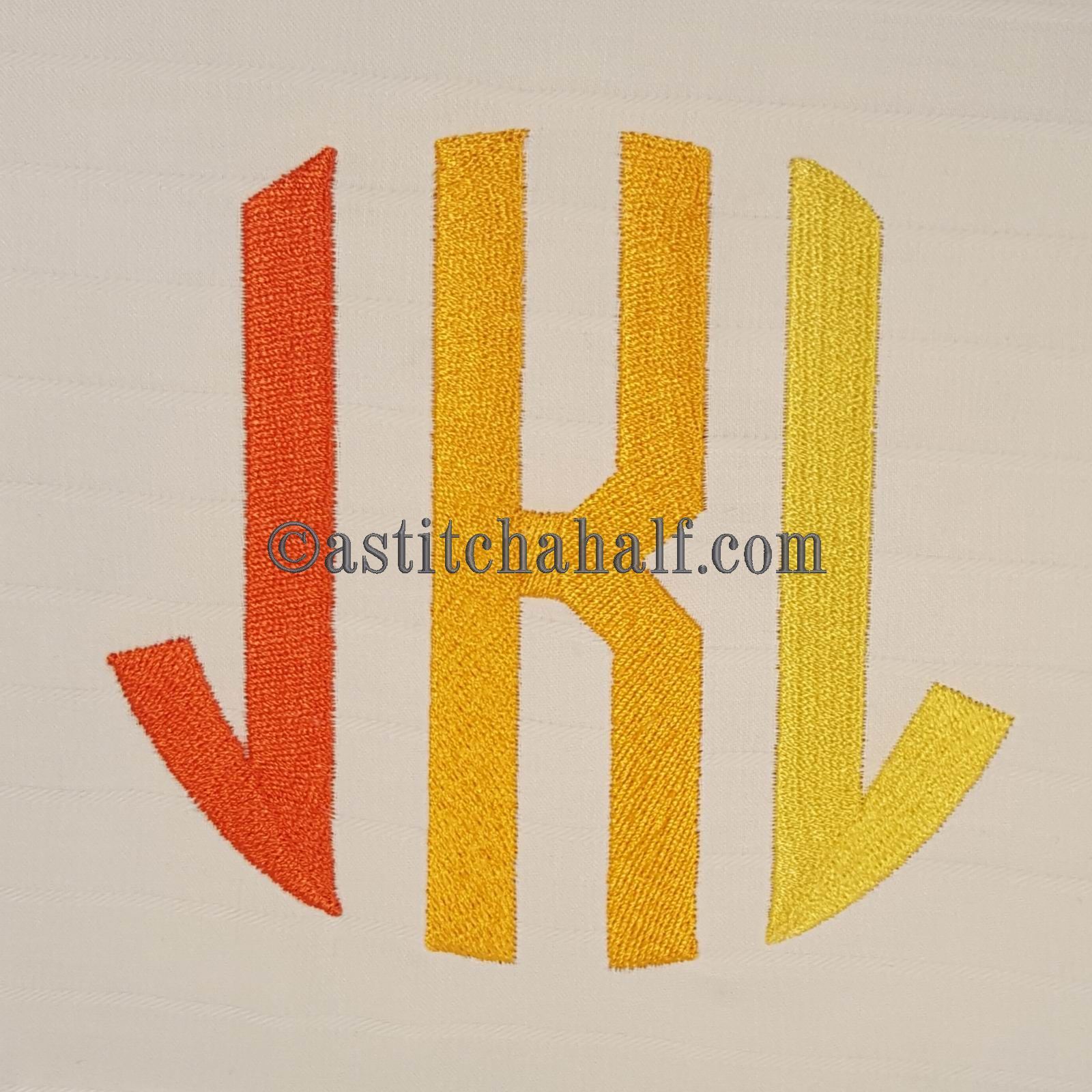 Circle Monogram Letters JKL - aStitch aHalf