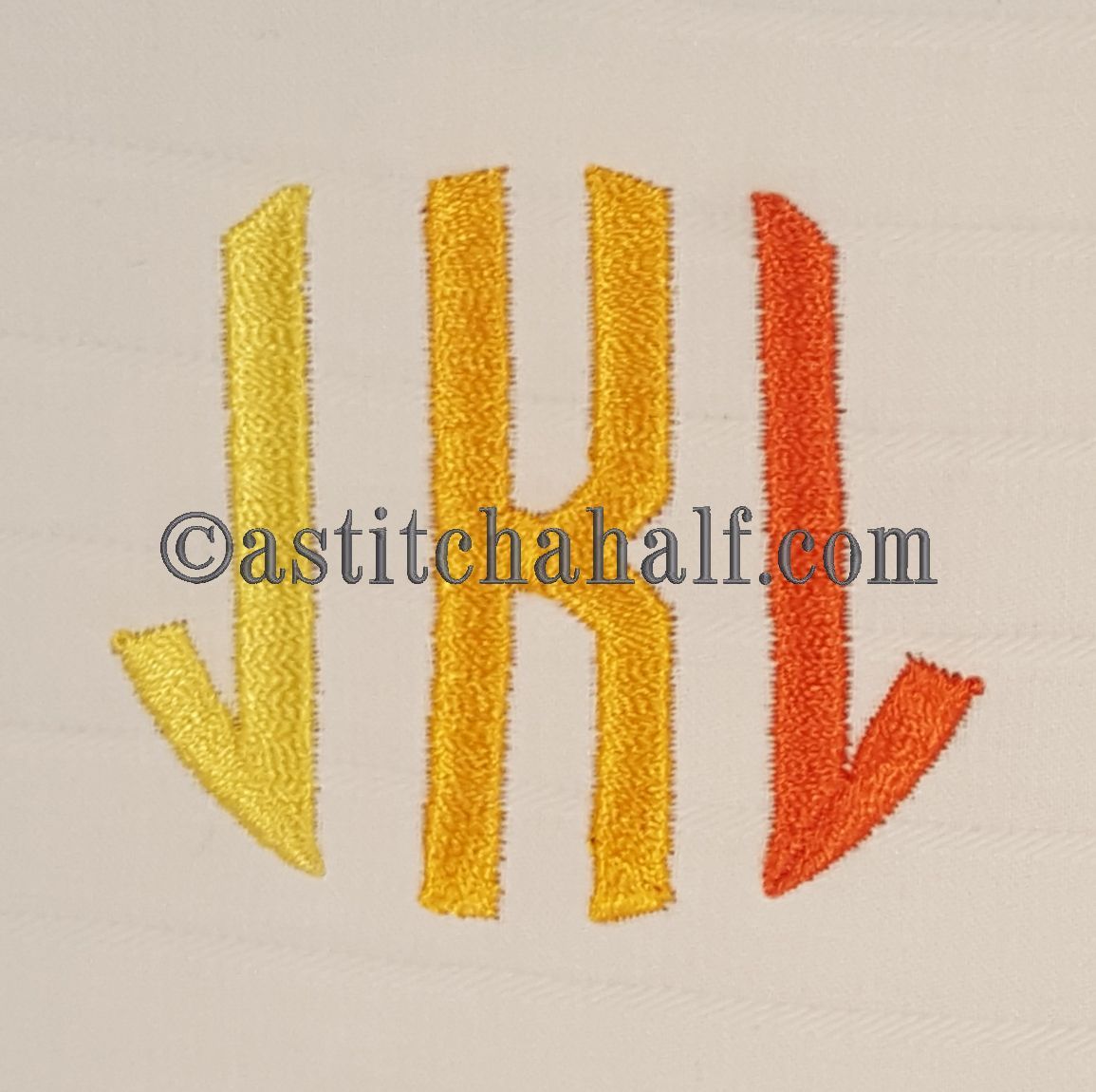 Circle Monogram Letters JKL - aStitch aHalf