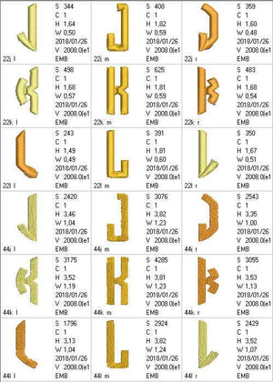 Circle Monogram Letters JKL - aStitch aHalf