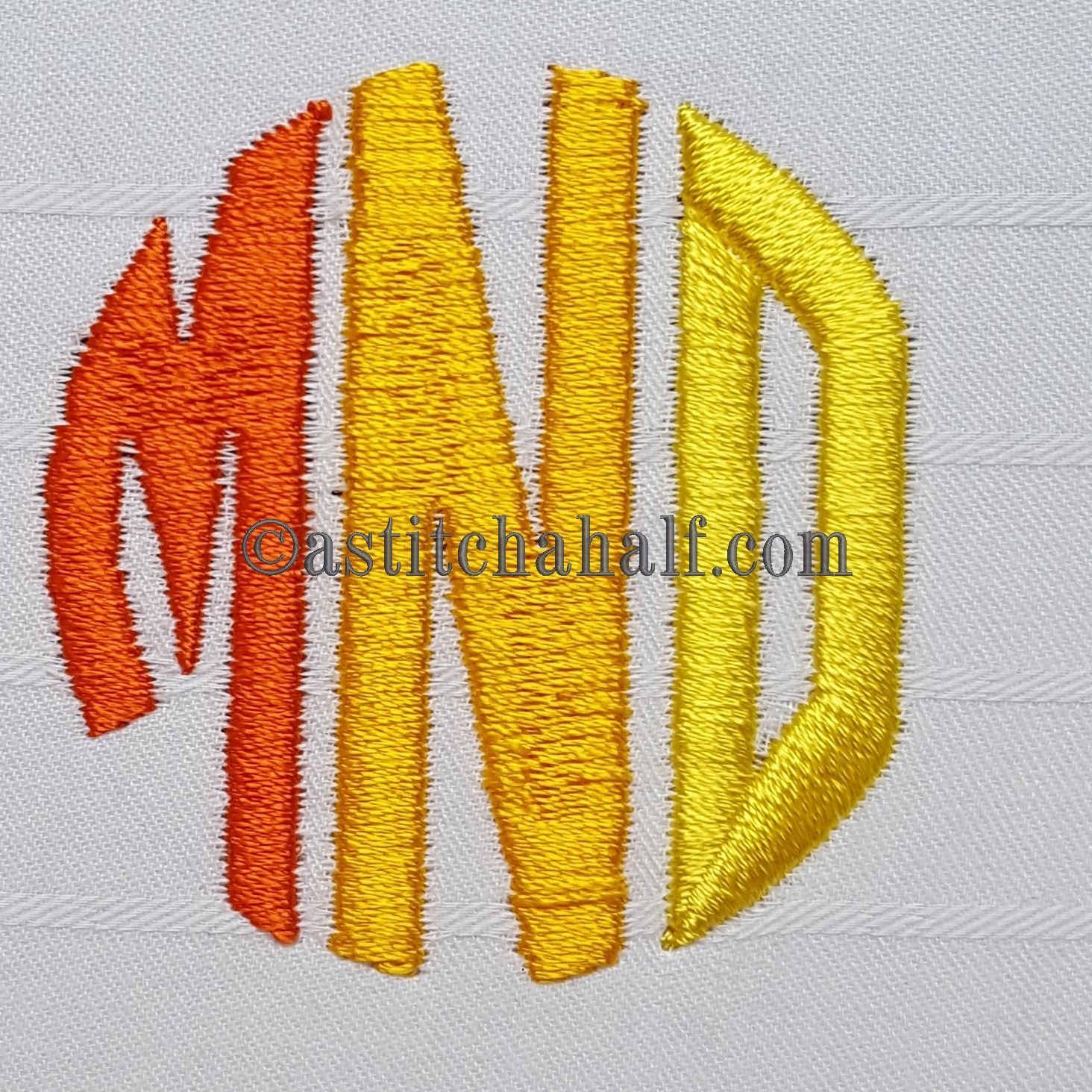 Circle Monogram Letters MNO - aStitch aHalf