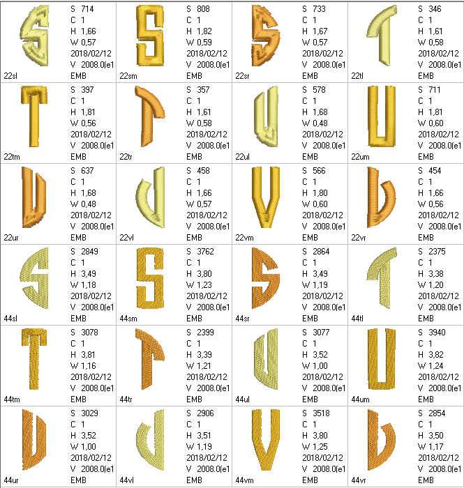 Circle Monogram Letters STUV - aStitch aHalf