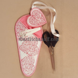 Hearts Scissor Cases with Hearts Fob - aStitch aHalf