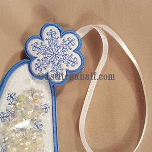 Sparkles Snowflake Scissor Cases with Fob - aStitch aHalf