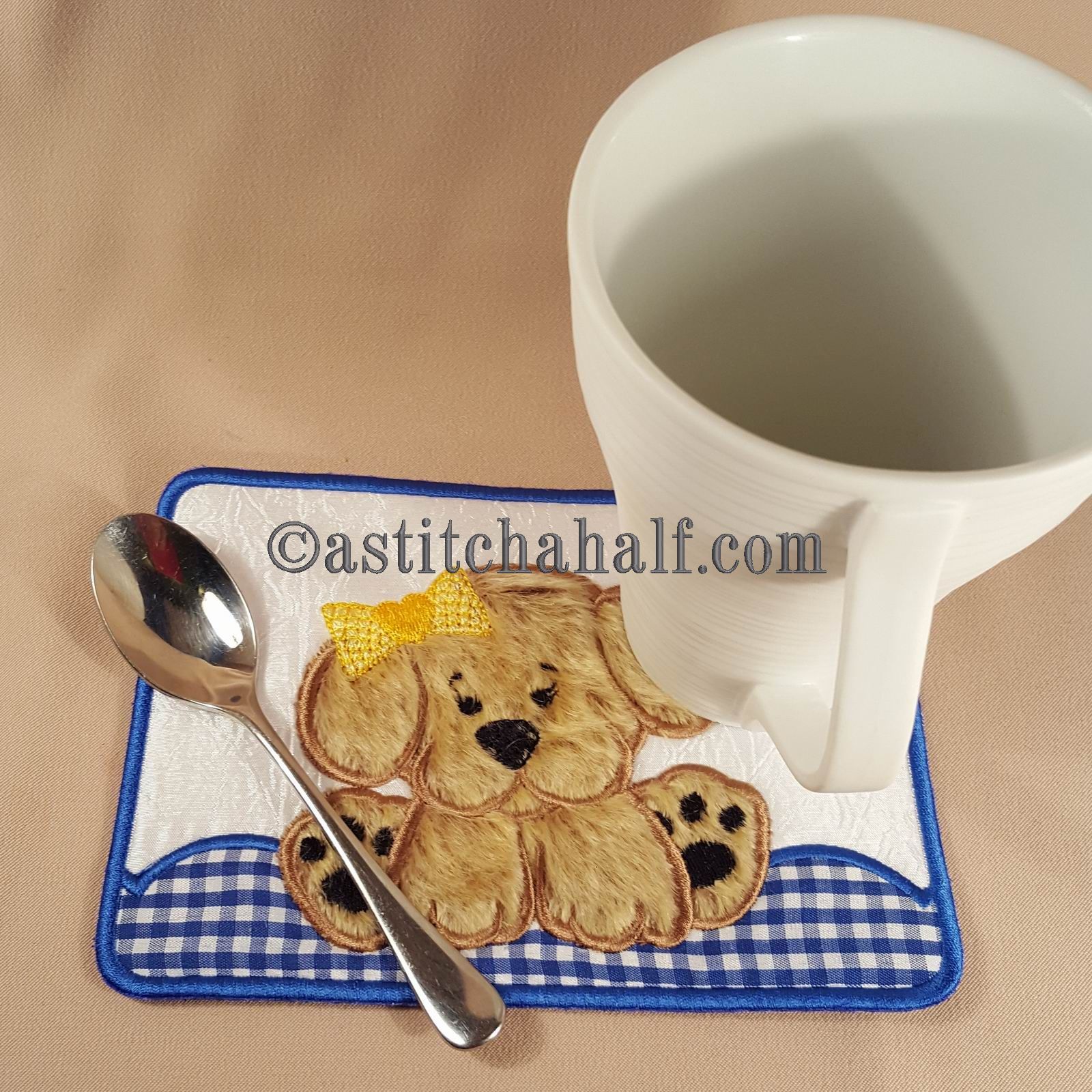 Best Doggy Friend Mug Rug - aStitch aHalf