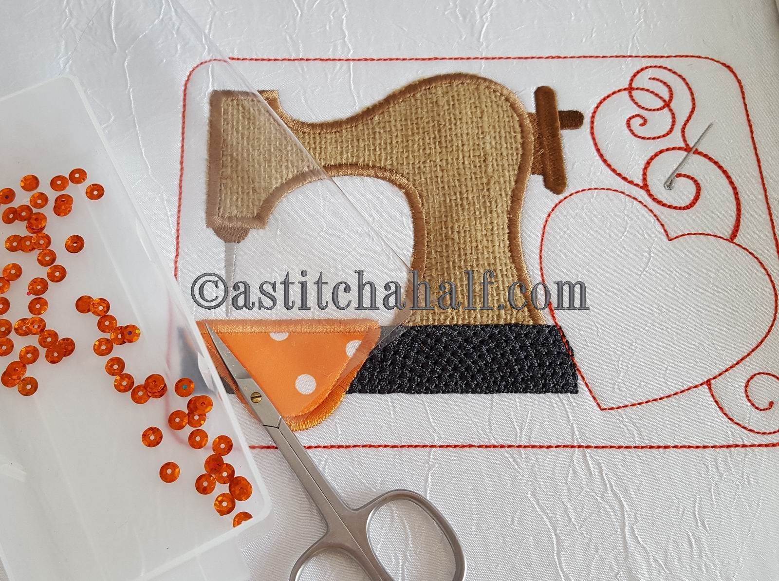 Sparkles Sewing Mug Rug - aStitch aHalf