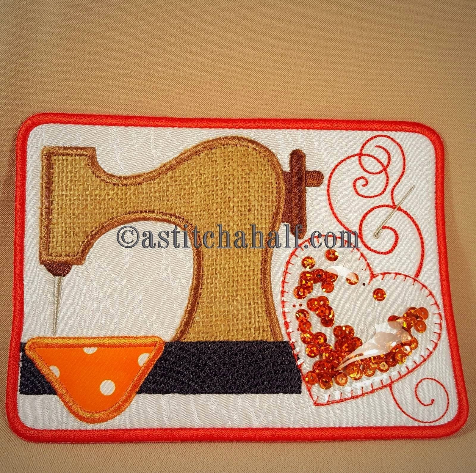 Sparkles Sewing Mug Rug - aStitch aHalf