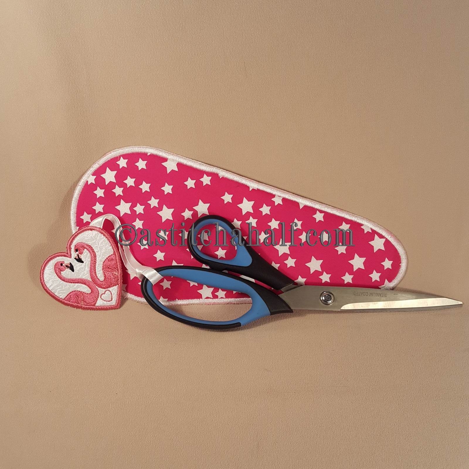 Fun Flamingo Scissor Cases with Fob - a-stitch-a-half