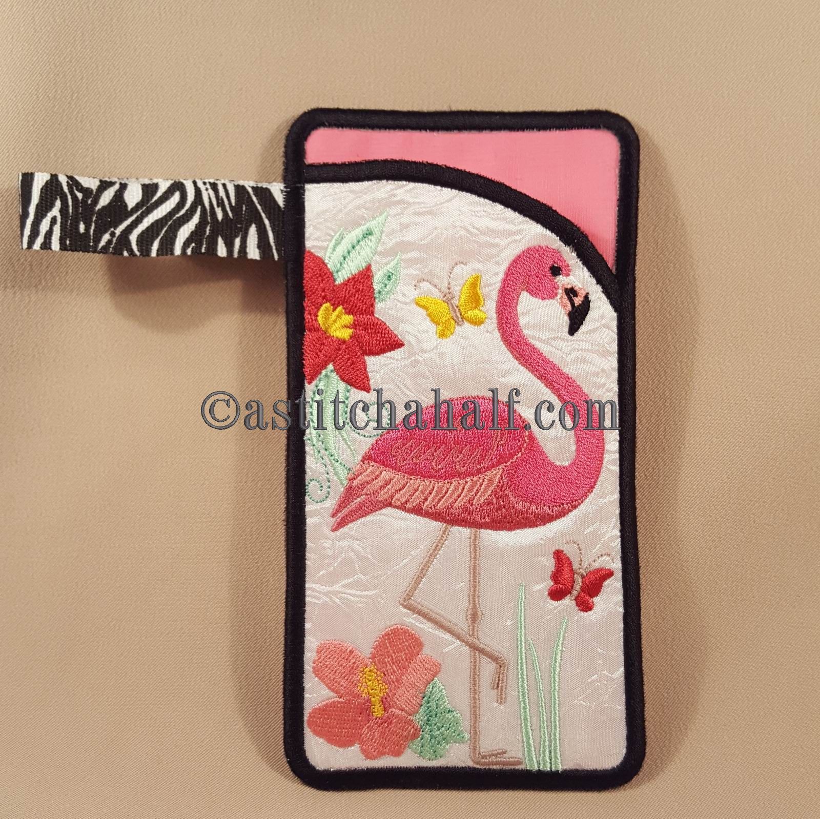 Flamingo Eyeglass Case - aStitch aHalf